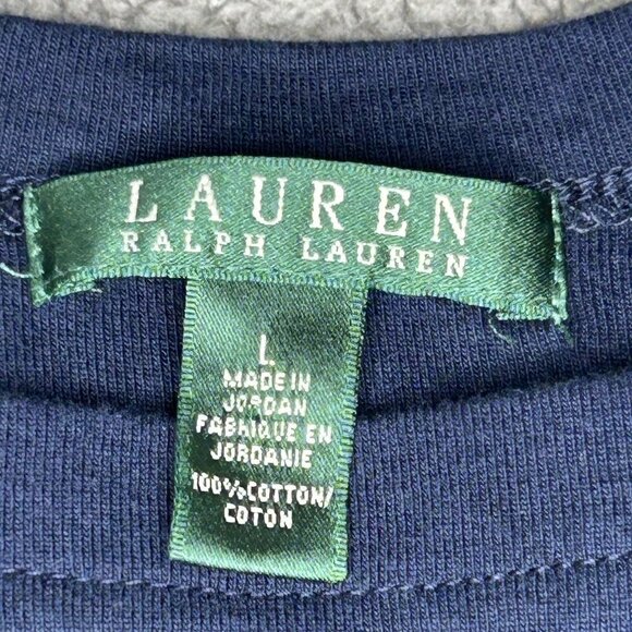 Lauren Ralph Lauren Dress Large Navy Orange Striped Nautical Preppy Capsule L - Picture 3 of 12